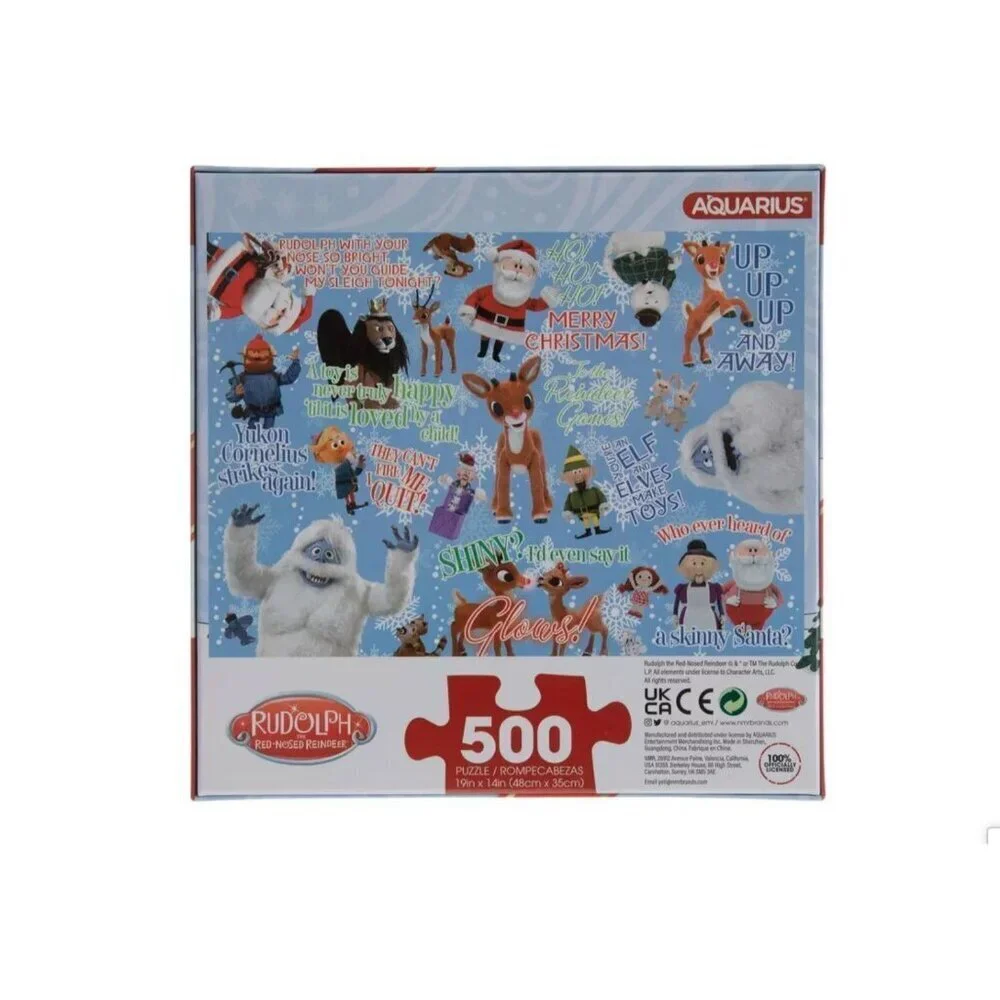Rudolph The Red-Nosed Reindeer 500 Pc Puzzle 14”x 19” Aquarius. New In Box